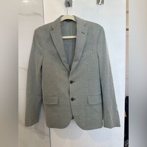 Mango Men's Light Gray Two-Button Blazer